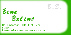 bene balint business card